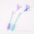Cat stick with feather replacement head cat toys